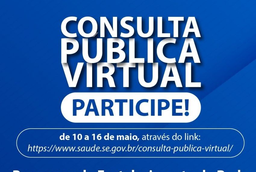 Sergipe abre consulta pública virtual sobre Rede de Atenção à Saúde
