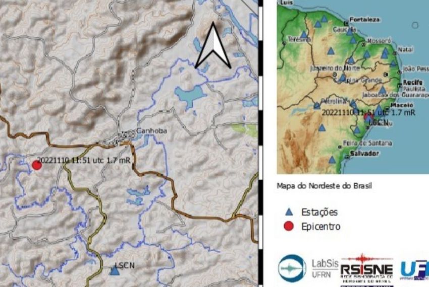 Município de Canhoba registra tremor de terra
