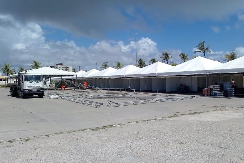 Começa a montagem da estrutura da Expo Verão Aracaju 2023