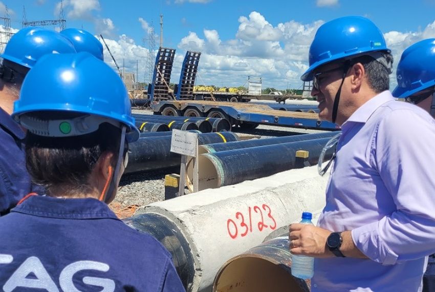 Adema visita obras do Projeto de Conexão do Terminal Sergipe, na Barra dos Coqueiros
