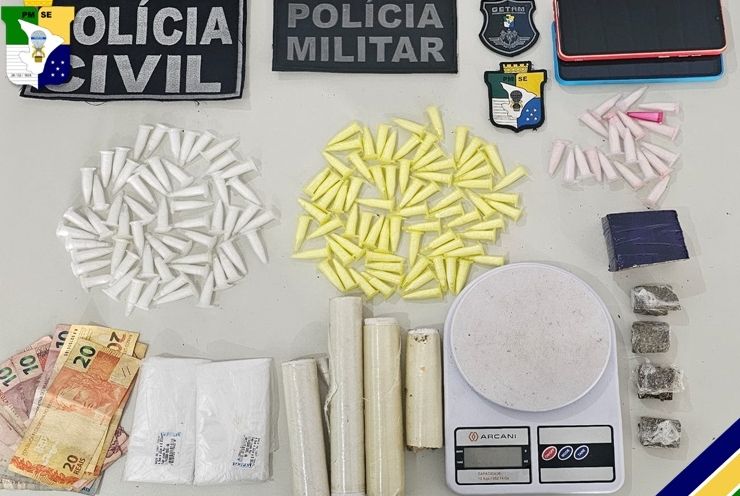 Ação conjunta resulta na prisão de casal por suspeita de tráfico de drogas em Itabaiana