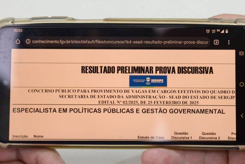 Divulgado resultado da prova discursiva para gestor de SE
