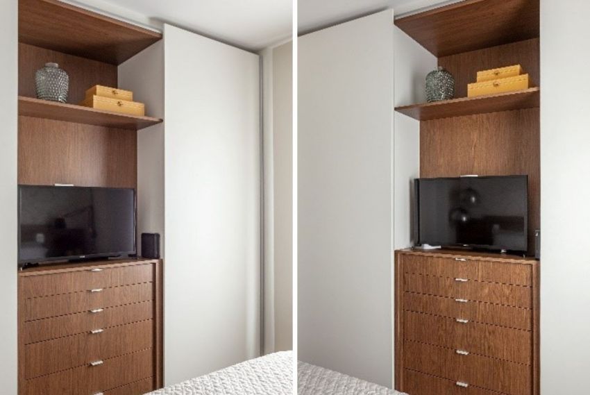 Quais as medidas ideias para o armário de roupas no dormitório?