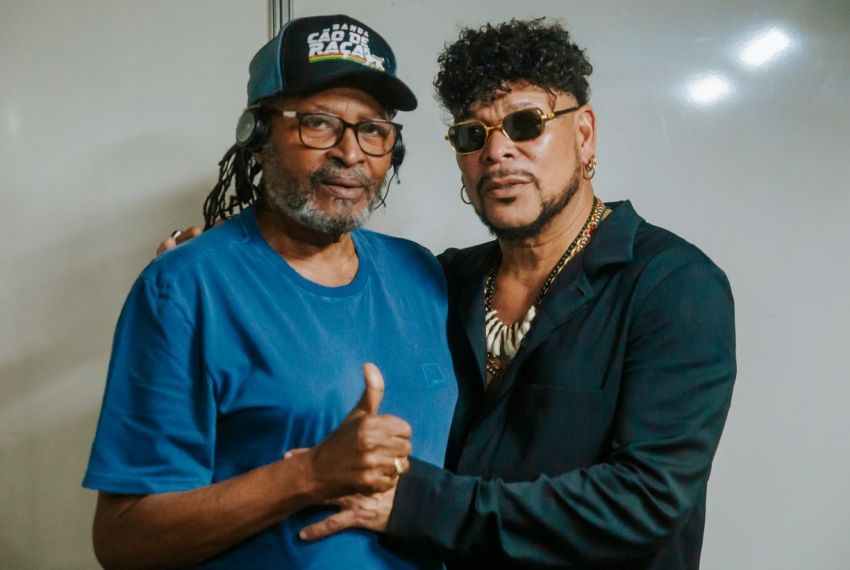 Jau e Edson Gomes juntos no Pôr do Jau em Aracaju