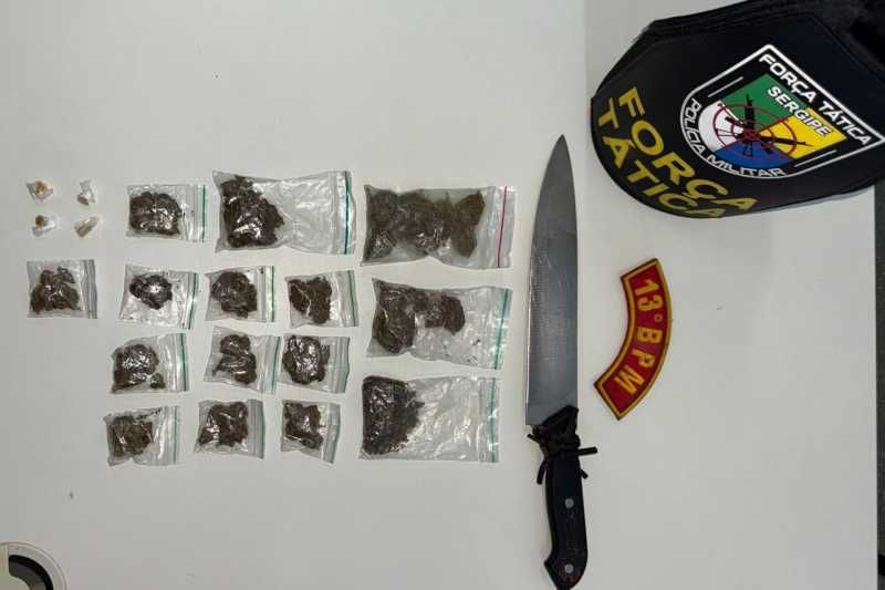 Polícia Militar prende suspeito por tráfico de drogas na Coroa do Meio