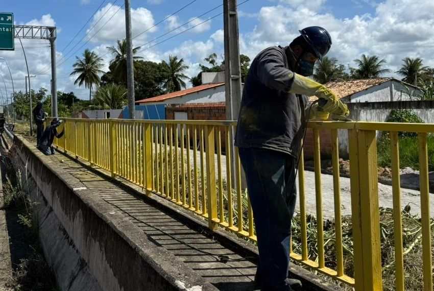 DER/SE  inicia recuperação de guarda-corpos da Ponte Gilberto Amado