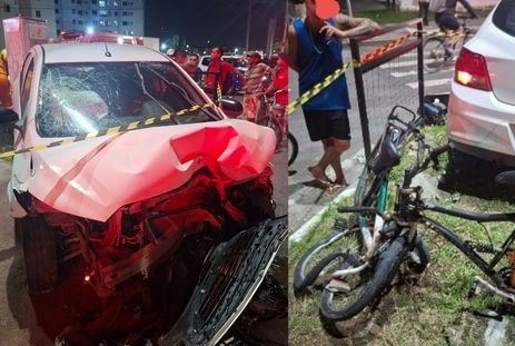 Ciclistas ficam feridos após acidente na Avenida Etelvino Teles