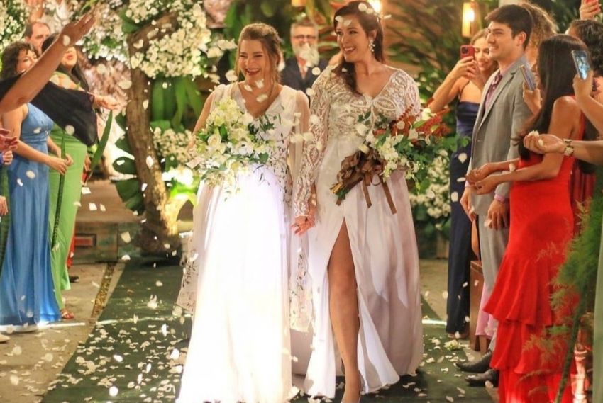 Camila Ramos e Marcela Carvalho celebraram o amor