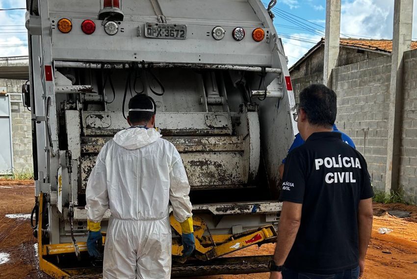SSP faz perícia criminal em caminhões de lixo interditados em Aracaju